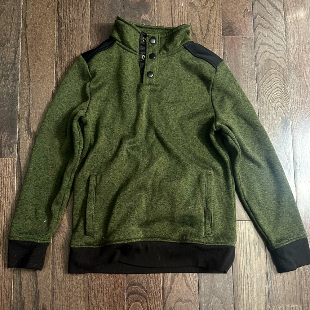 Urban Pipeline Green and Black 1/4 button Up Sweater
